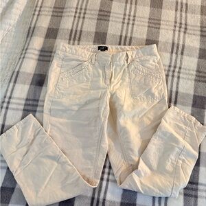 LOFT Cream Casual Cotton Blend Pants size 2 Petite